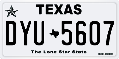 TX license plate DYU5607