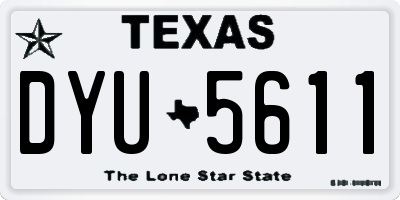 TX license plate DYU5611