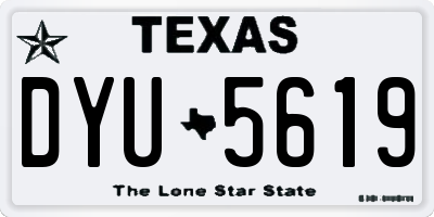 TX license plate DYU5619