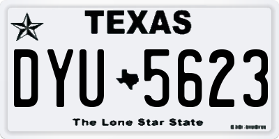 TX license plate DYU5623