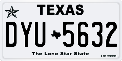 TX license plate DYU5632