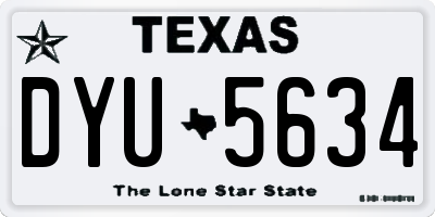 TX license plate DYU5634
