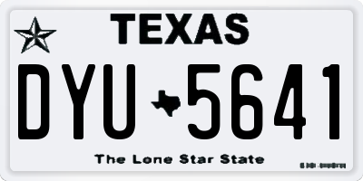 TX license plate DYU5641