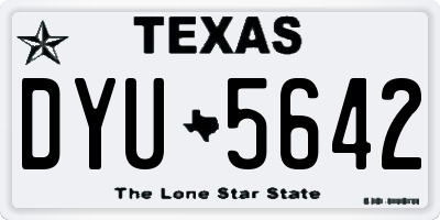 TX license plate DYU5642