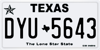 TX license plate DYU5643