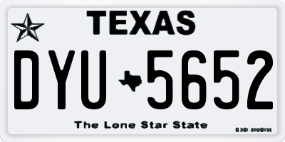 TX license plate DYU5652