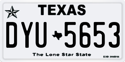 TX license plate DYU5653
