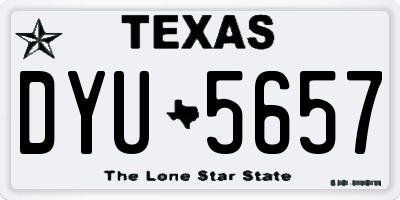 TX license plate DYU5657