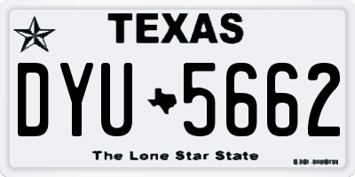 TX license plate DYU5662