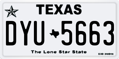 TX license plate DYU5663