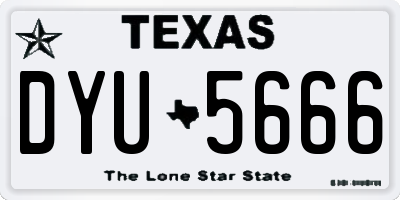 TX license plate DYU5666