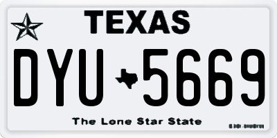 TX license plate DYU5669