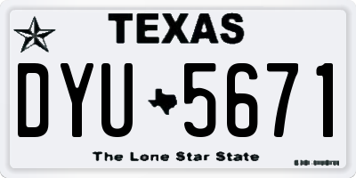 TX license plate DYU5671