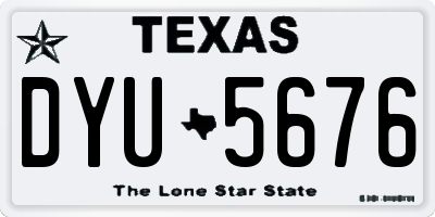 TX license plate DYU5676