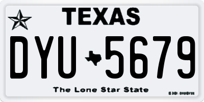 TX license plate DYU5679