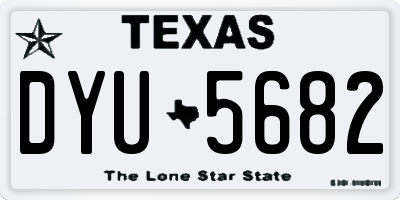 TX license plate DYU5682