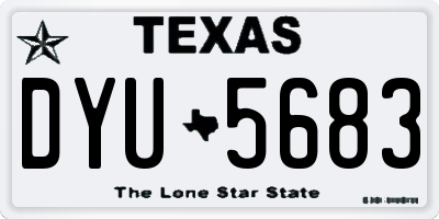 TX license plate DYU5683