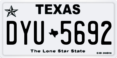 TX license plate DYU5692
