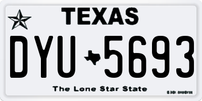 TX license plate DYU5693