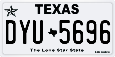 TX license plate DYU5696