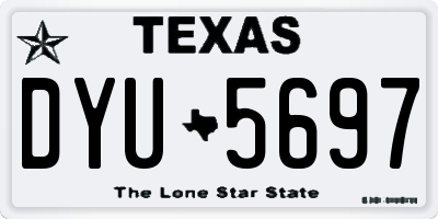TX license plate DYU5697