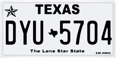 TX license plate DYU5704