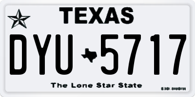 TX license plate DYU5717