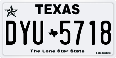 TX license plate DYU5718