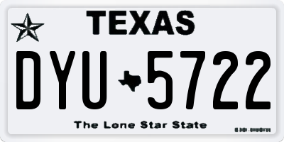 TX license plate DYU5722