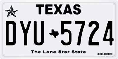 TX license plate DYU5724