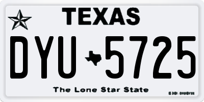 TX license plate DYU5725