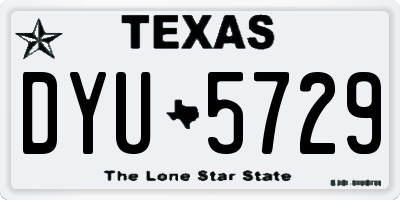 TX license plate DYU5729