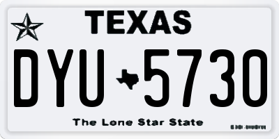 TX license plate DYU5730