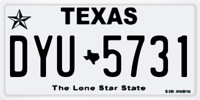 TX license plate DYU5731