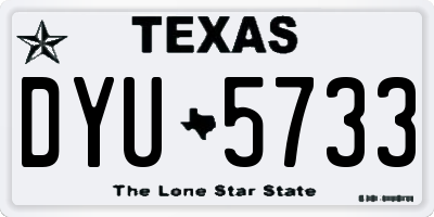 TX license plate DYU5733