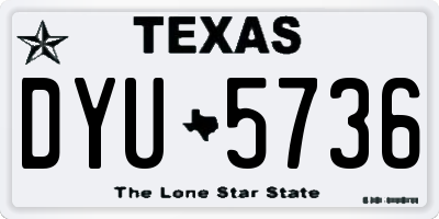 TX license plate DYU5736