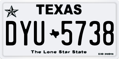 TX license plate DYU5738