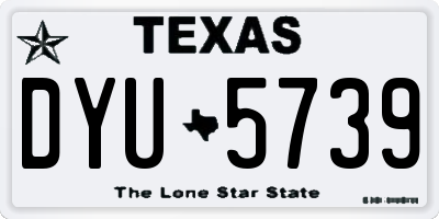 TX license plate DYU5739