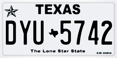 TX license plate DYU5742