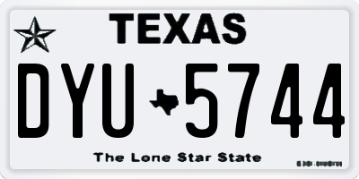 TX license plate DYU5744