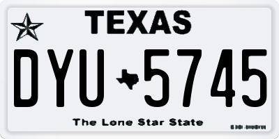 TX license plate DYU5745