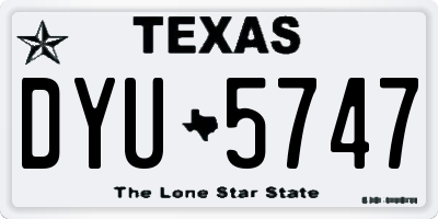 TX license plate DYU5747