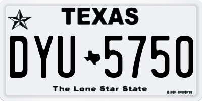 TX license plate DYU5750