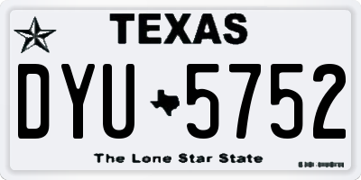 TX license plate DYU5752
