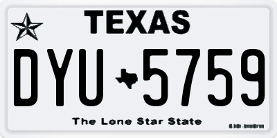TX license plate DYU5759