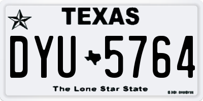 TX license plate DYU5764
