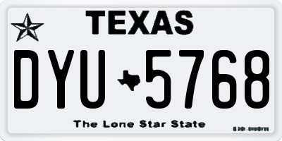 TX license plate DYU5768