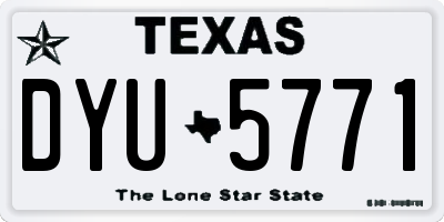 TX license plate DYU5771
