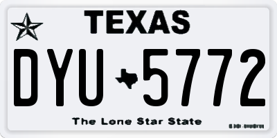 TX license plate DYU5772