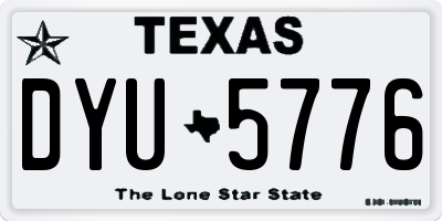 TX license plate DYU5776